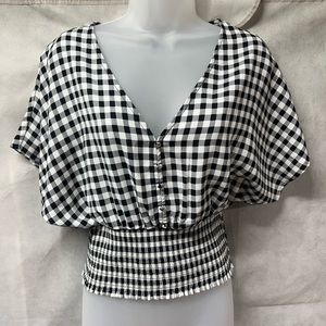Woman plaid blouse